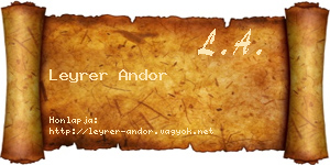 Leyrer Andor névjegykártya